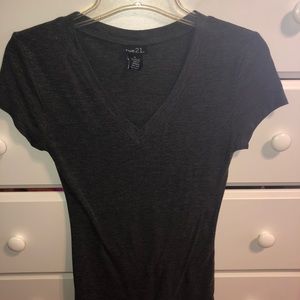 Gray V neck